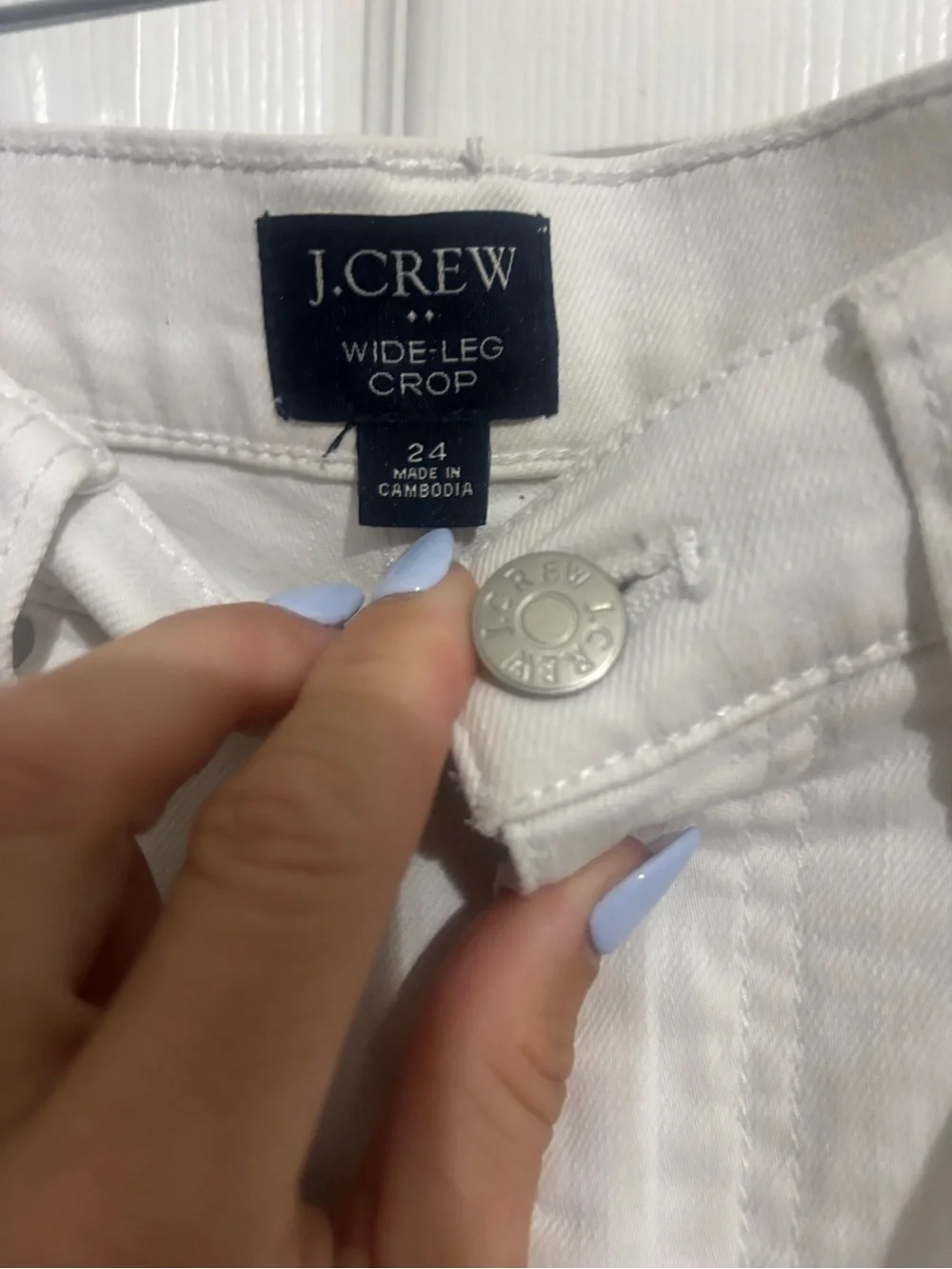 J. Crew White High-Rise Wide-Leg Jeans